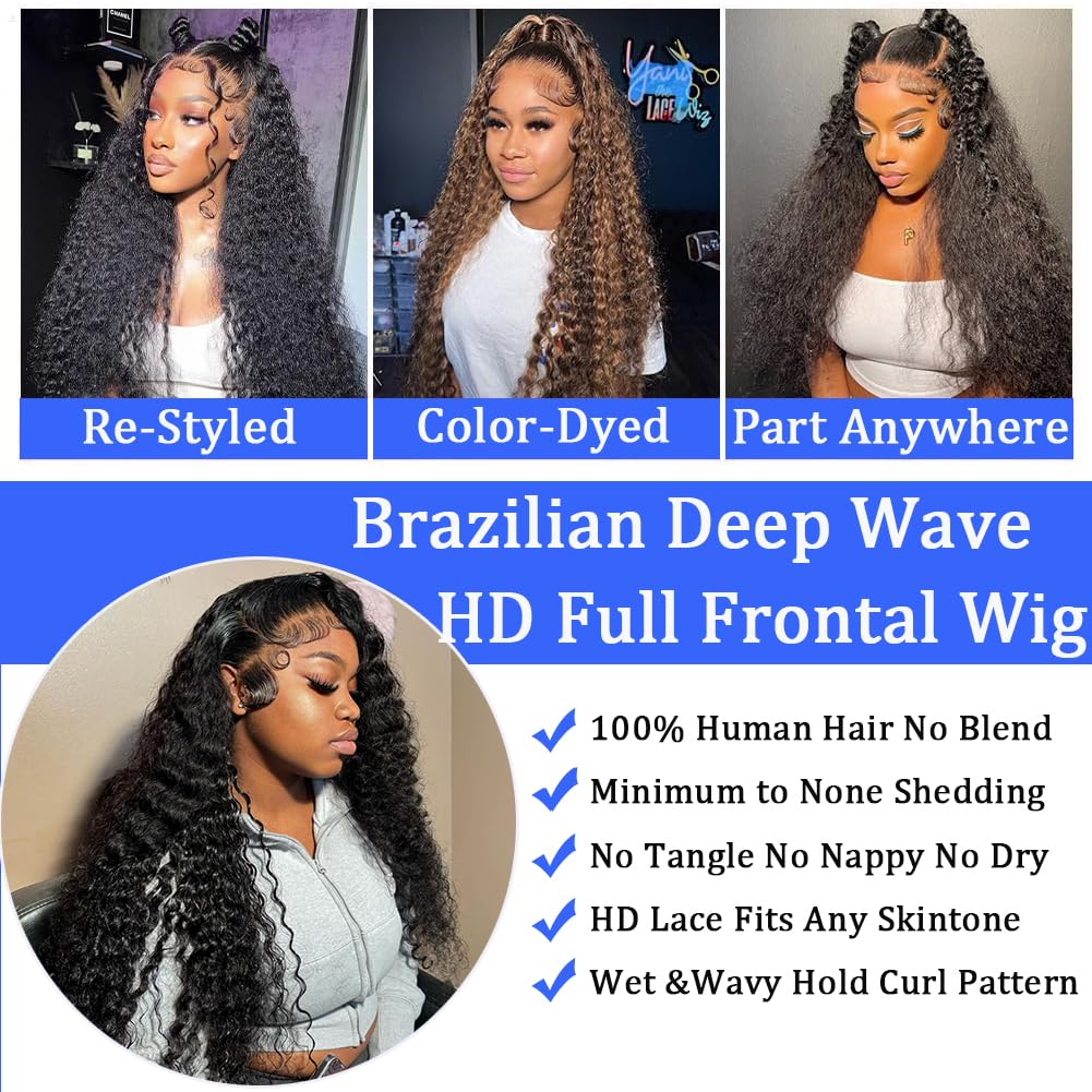 Simeider 200-density deep wave wig delivers fuller, voluminous curls.