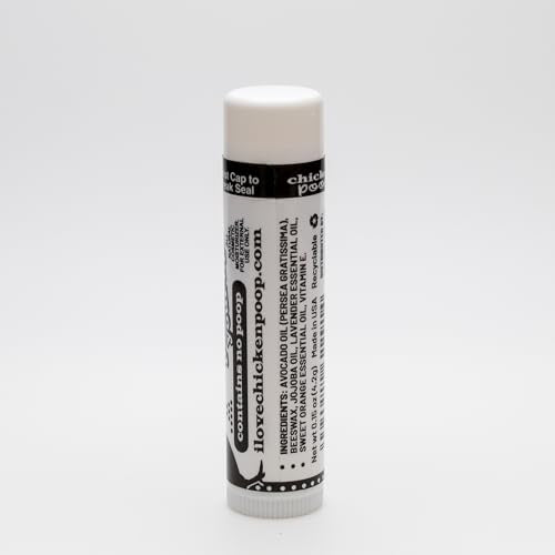 Simone Chickenbone Chicken Poop Original Lip Junk lavender scent close-up highlights calming aroma.