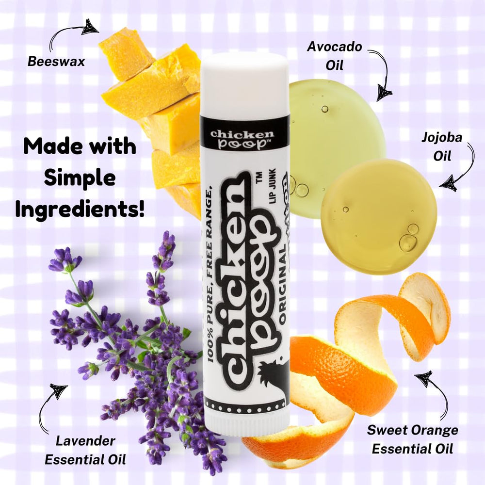 Simone Chickenbone lavender aroma bottle delivering calming scent and lip-care ritual.