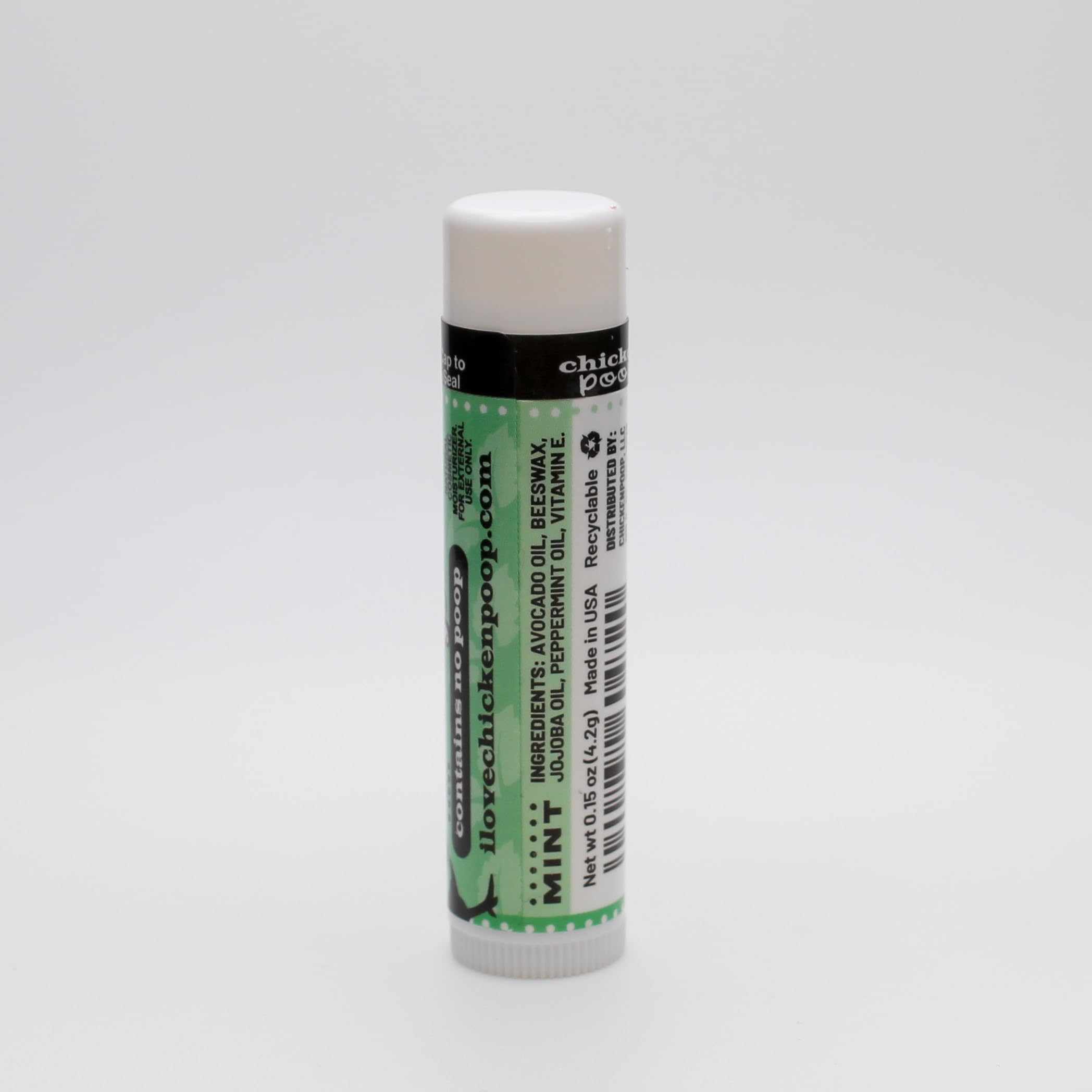 Simone Chickenbone original flavor lip balm close-up emphasizing smooth moisture