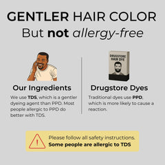 SIMPLER HAIR COLOR ammonia-free formula highlighted as gentle option for dyeing.