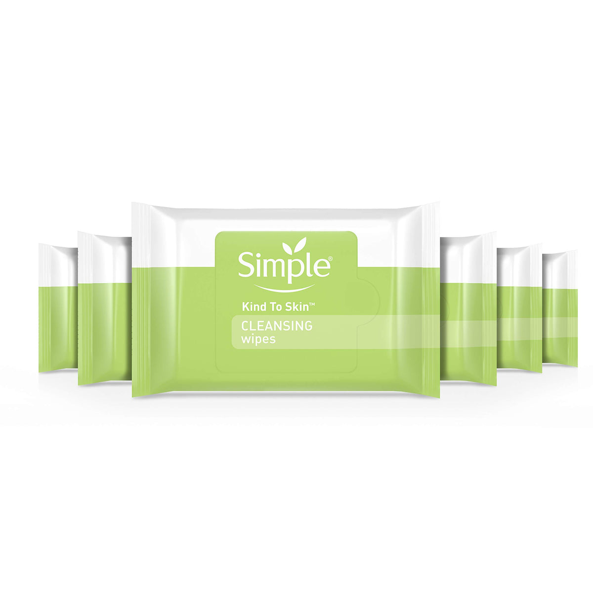 Simple Cleansing Wipes pack of 6 front shows convenient makeup removal on the go.