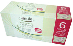 Simple Cleansing Wipes packaging box shows on-the-go oil control for shine-free skin.