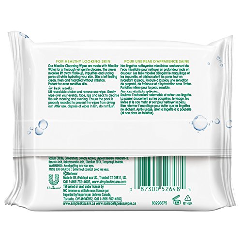 Simple Kind to Skin Wipes on the go pack for quick facial cleansing anywhere