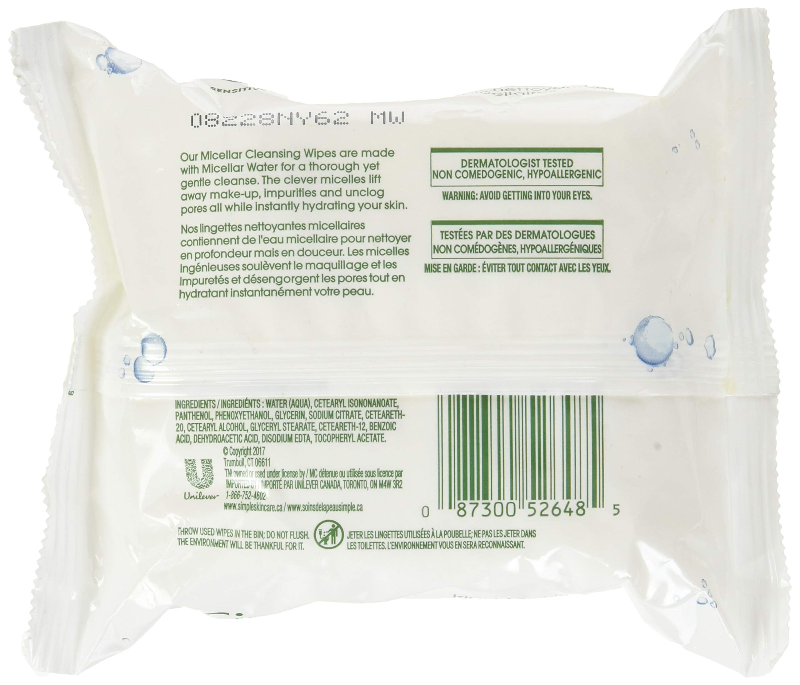 Simple Micellar Makeup Remover Wipes closeup-fabric shows soft fibers that hydrate while lifting impurities.