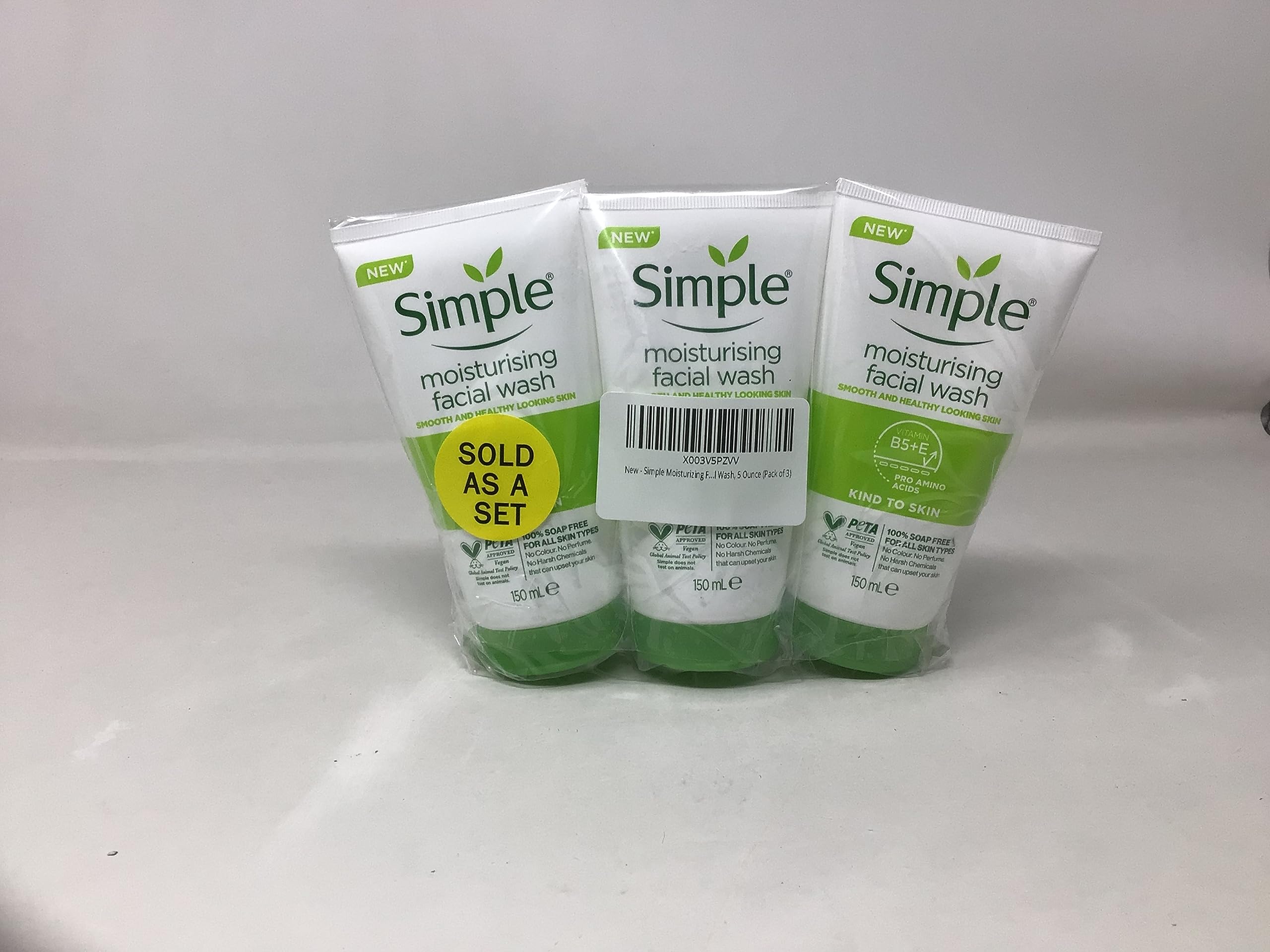Simple Moisturizing Facial Wash skin-care routine image shows gentle cleansing for daily use.