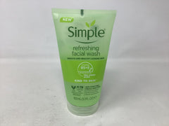 Simple refreshing facial gel wash bottle close-up showing gentle, soap-free formula