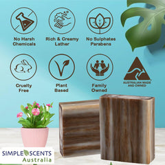 Simple Scents Australia natural ingredients image showcases plant oils free from harsh chemicals.