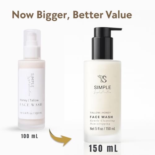 Simple Sophistication Tallow Honey Cleansing Milk ingredients highlight honey with natural antioxidants for skin.