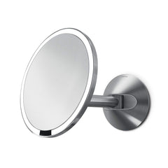 simplehuman mirror hard-wired into wall for a clean, cord-free setup