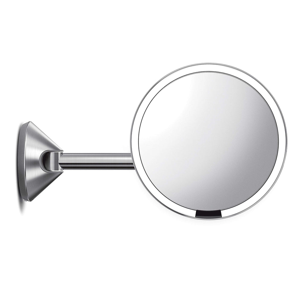 simplehuman mirror with sensor light activated for hands-free grooming