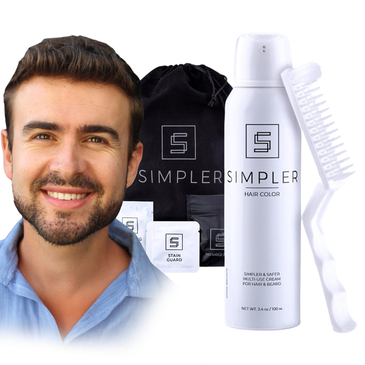 Simpler Hair Color kit application brush for effortless gray coverage