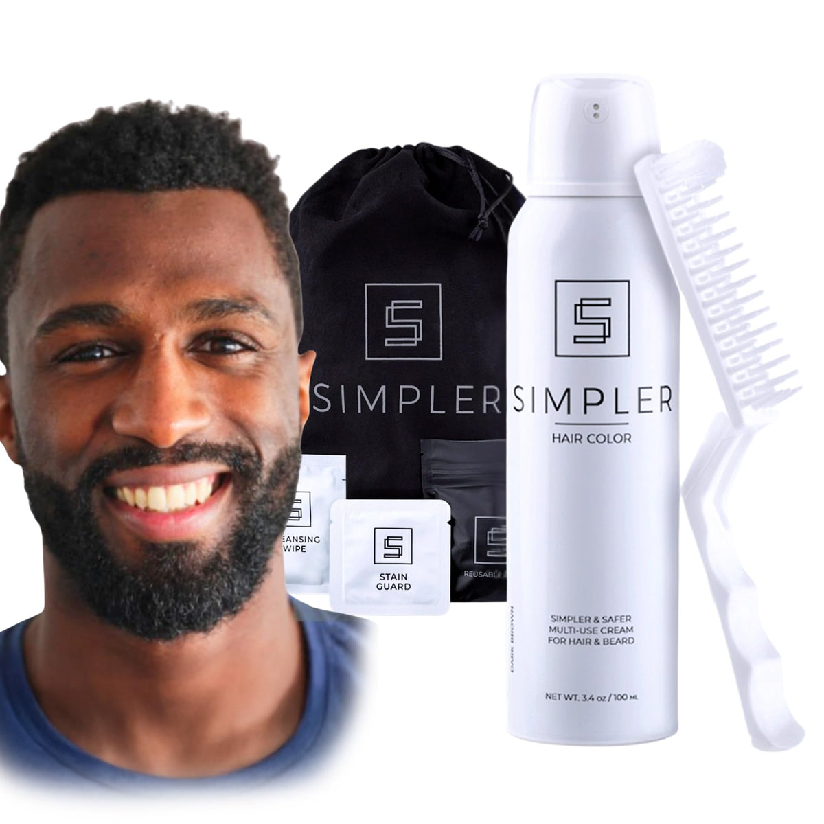 Simpler Hair Color Kit bottle-dispense shows drip-free design for clean application.