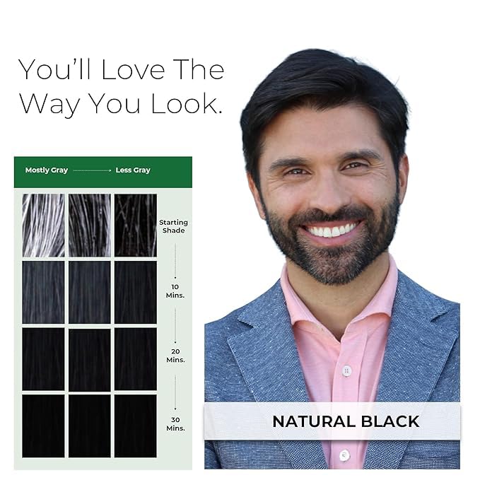 Simpler Hair Color long-lasting natural black shade that grows out naturally.
