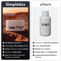 Simpletics Hair Clay closeup texture showing matte finish and natural definition.