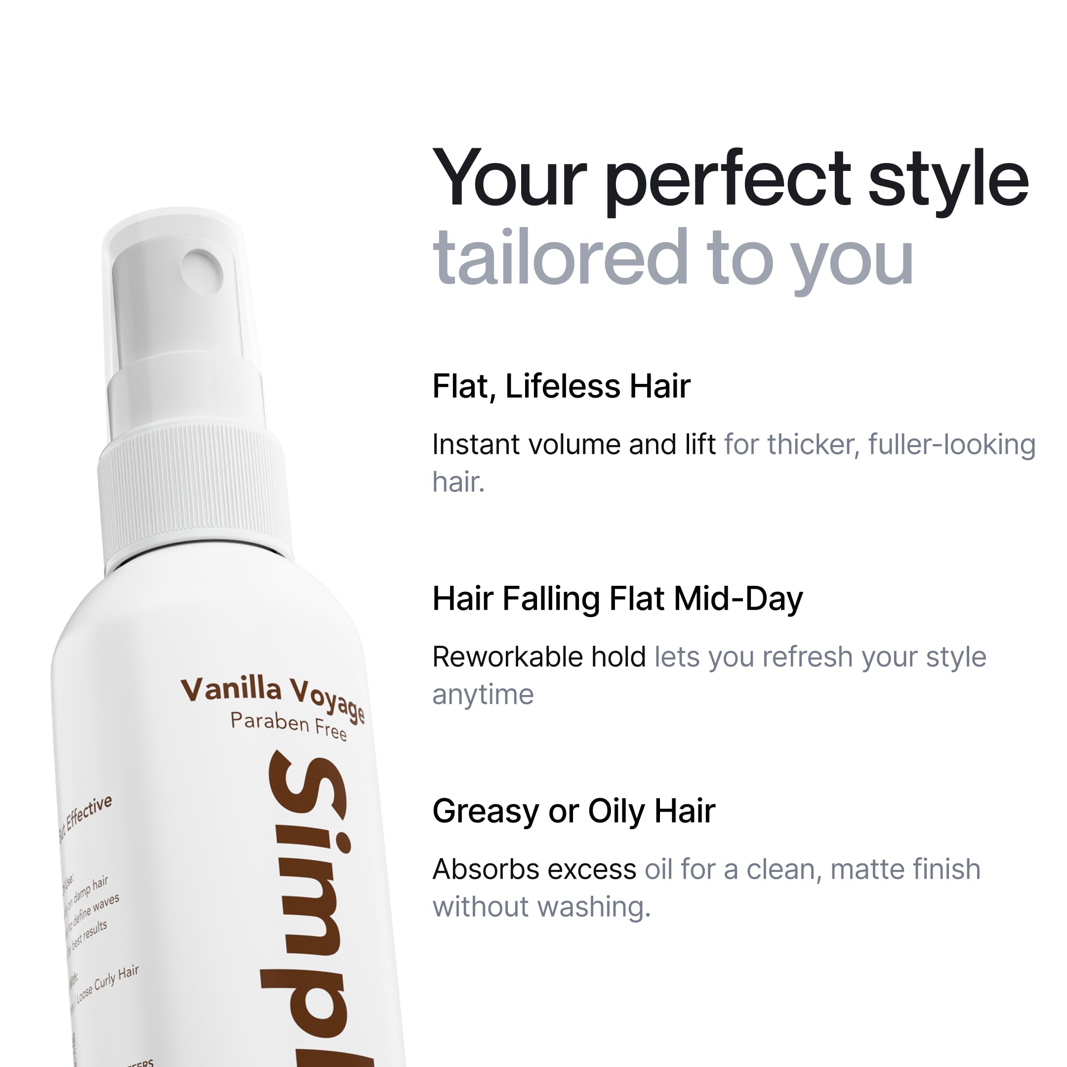 Simpletics Himalayan Sea Salt Hair Spray textured-hair-waves for defined, undone look.