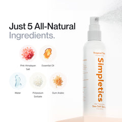 Simpletics Himalayan Sea Salt Spray texture shot demonstrates volume boost for fine hair.
