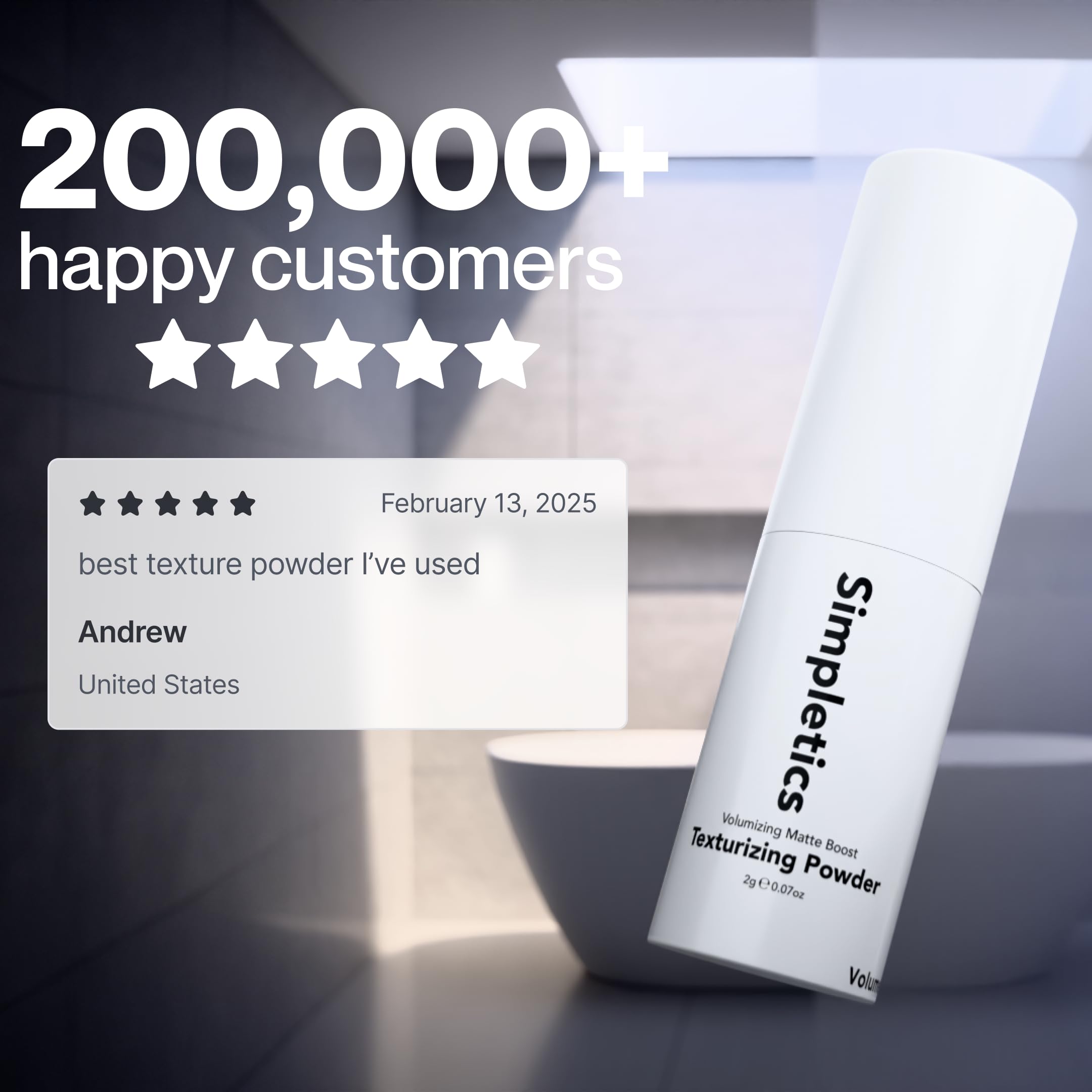 Simpletics Texturizing Powder ingredients emphasize a clean formula and absence of harsh chemicals