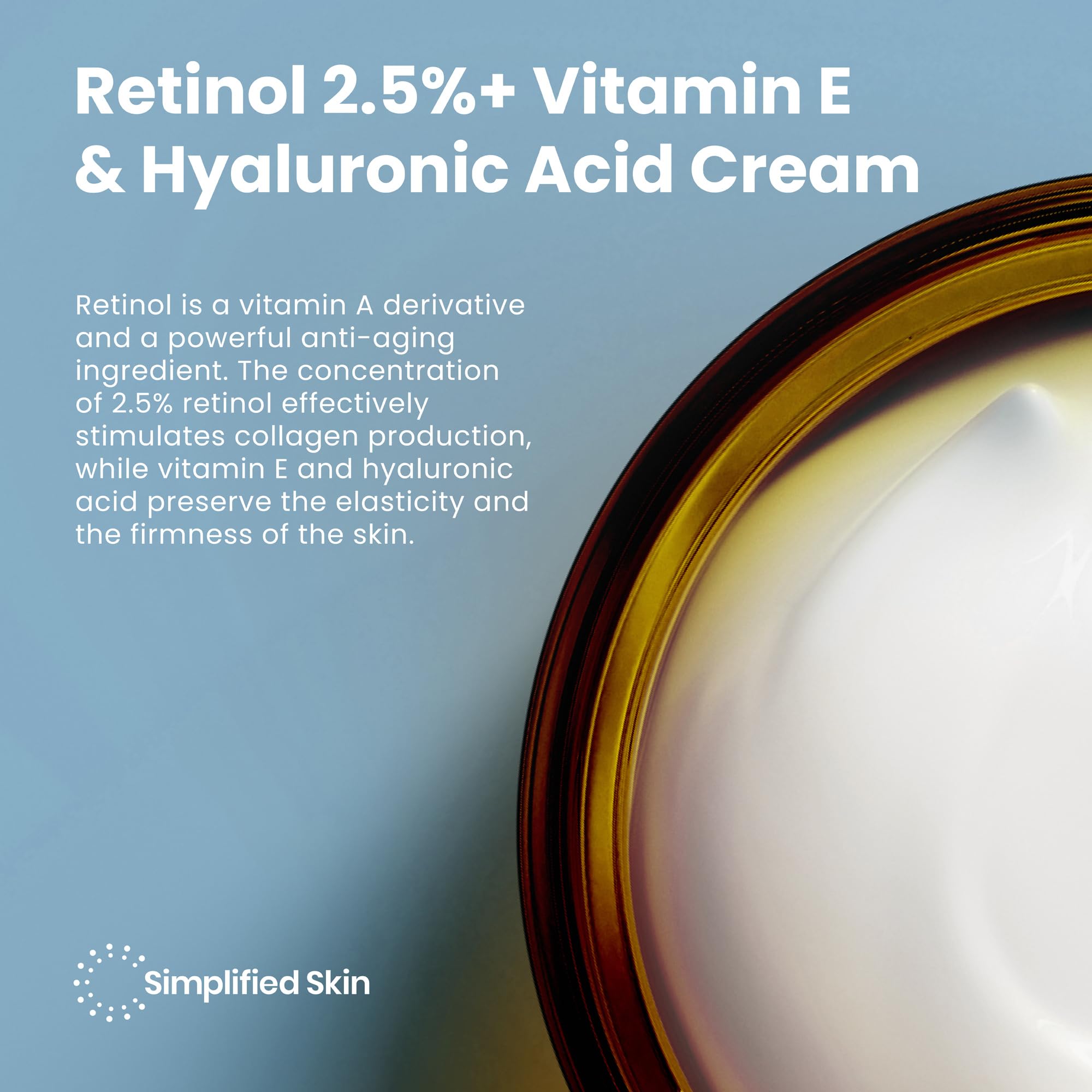 Simplified Skin aloe y té verde en crema retinol para piel suave.