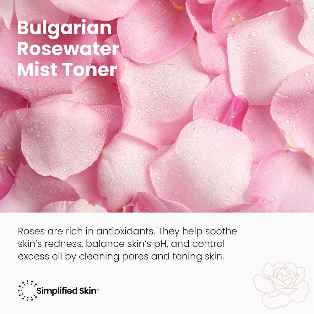 Simplified Skin Rose Water Label Organic USDA certification on packaging