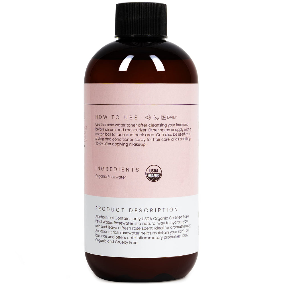 Simplified Skin rosewater spray application pump for even mist.