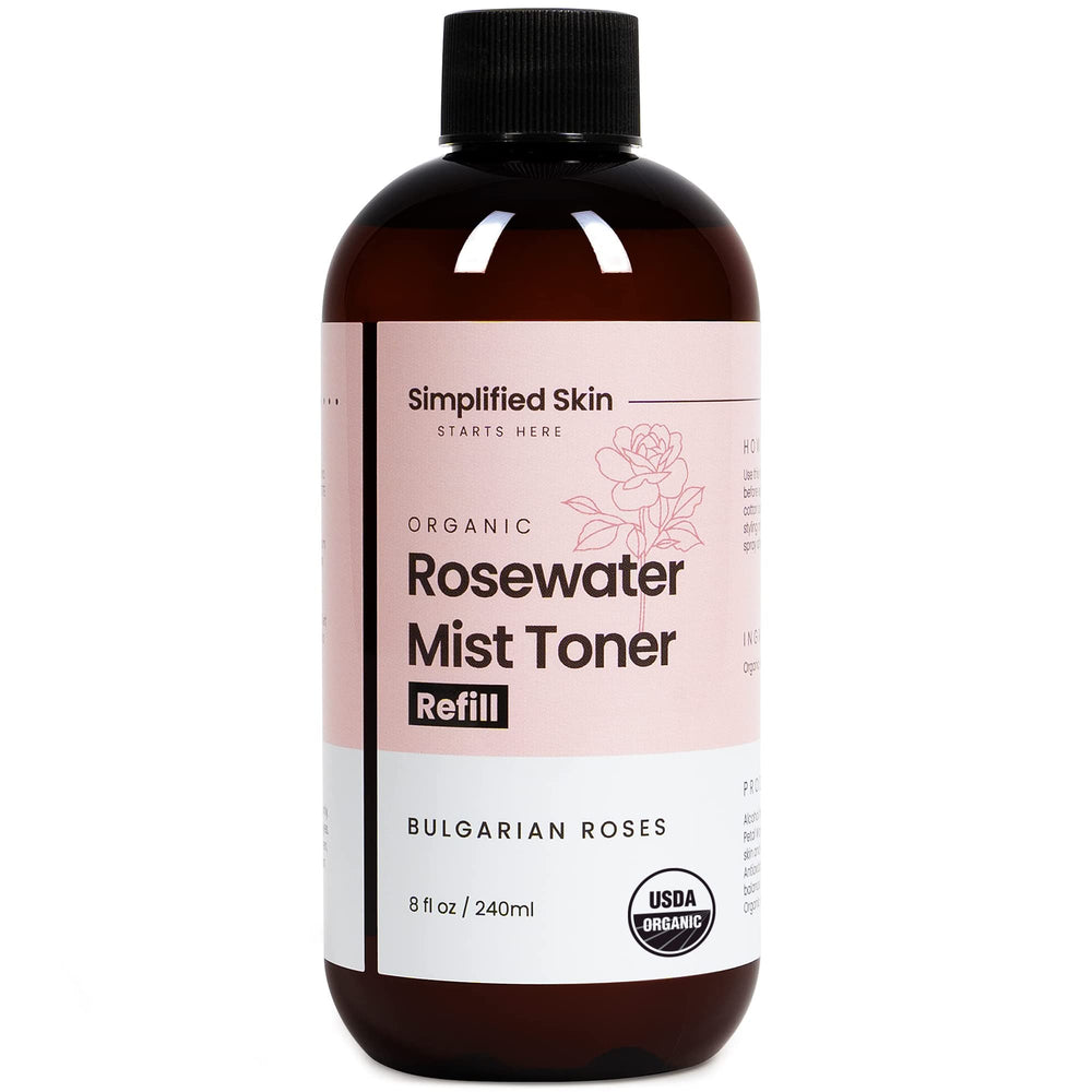 Simplified Skin Rose Water Spray Bottle for refreshing hydration on face and hair