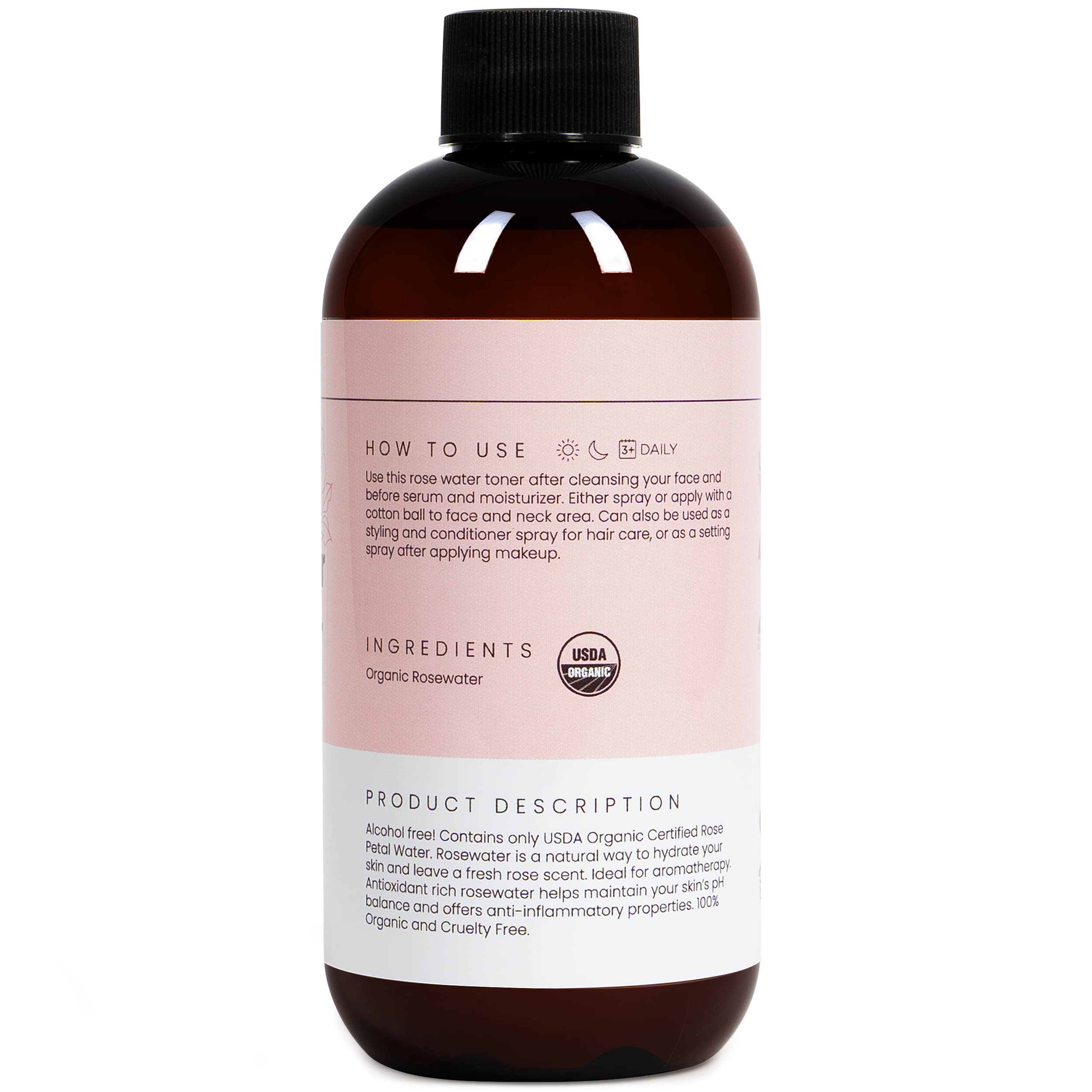 Simplified Skin Rose Water Spray Mist closeup showing pure organic hydration