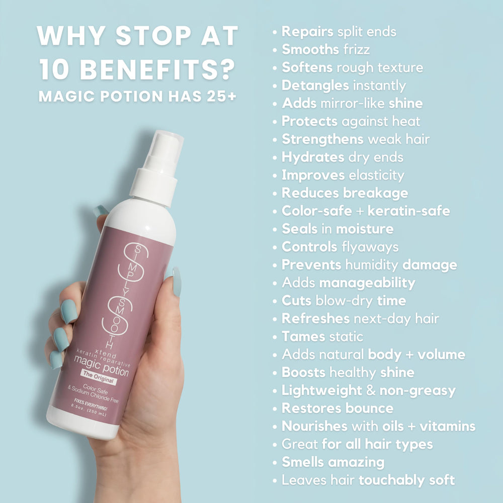 SIMPLY SMOOTH Magic Potion Original heat protection shield during styling