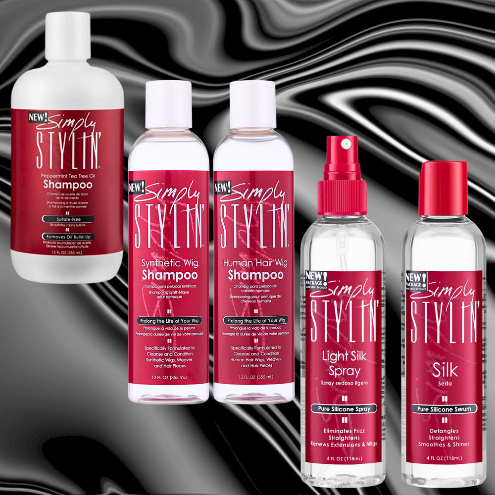 On-hair detangling aid during daily routine with Simply Stylin' Light Silk Hair Spray.
