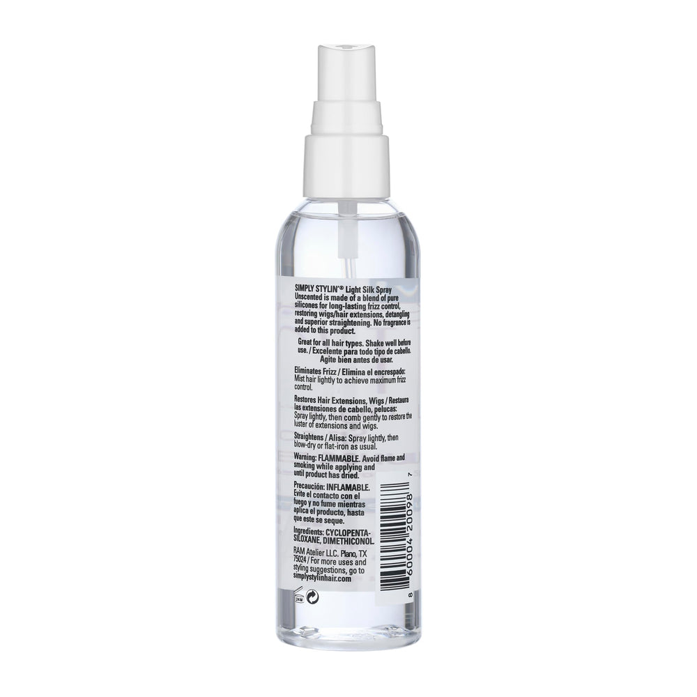 Simply Stylin' Light Silk Spray Unscented used on wigs for restoration and shine