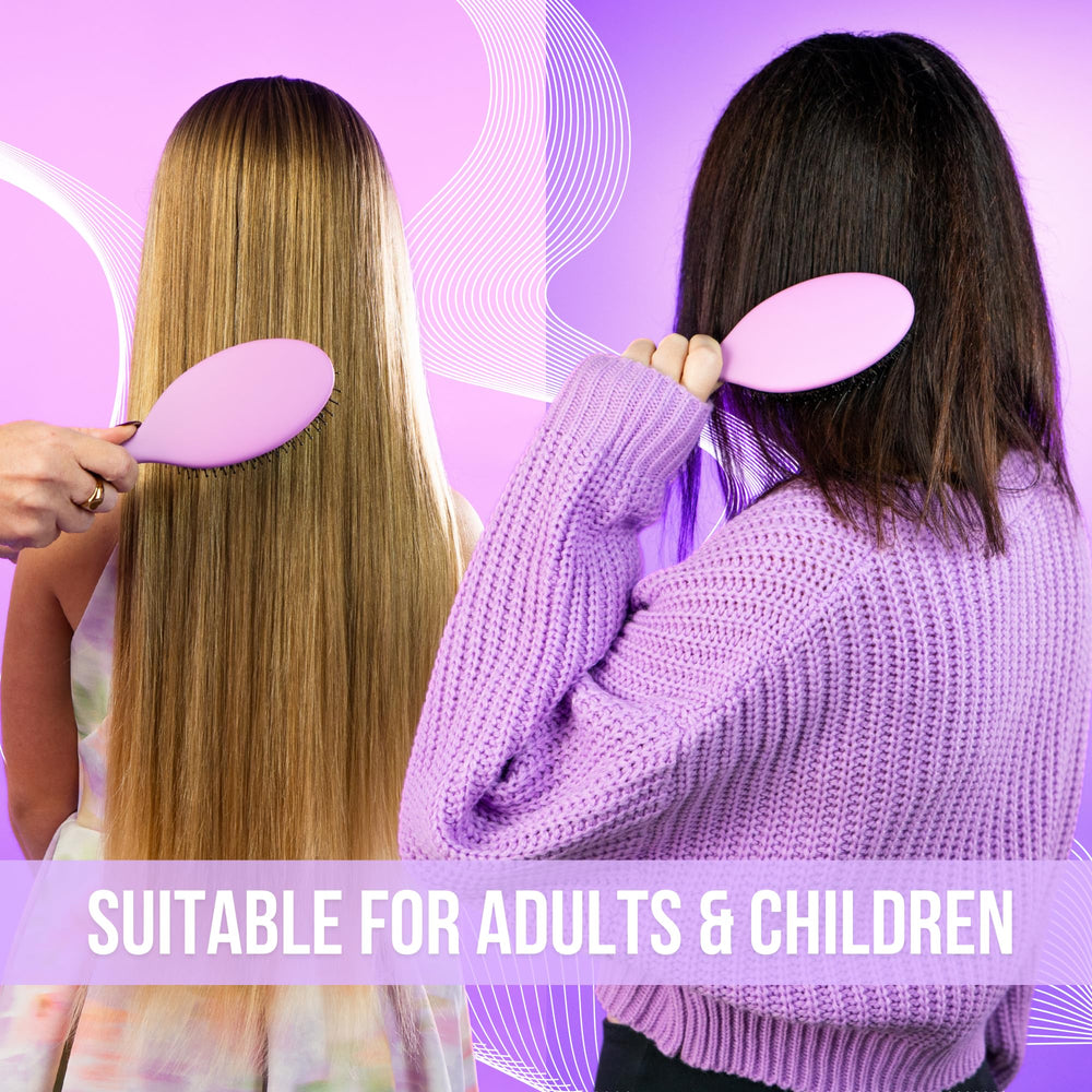 SimplyHair Ultimate Brush detangling in action on tangled hair for tangle-free results.