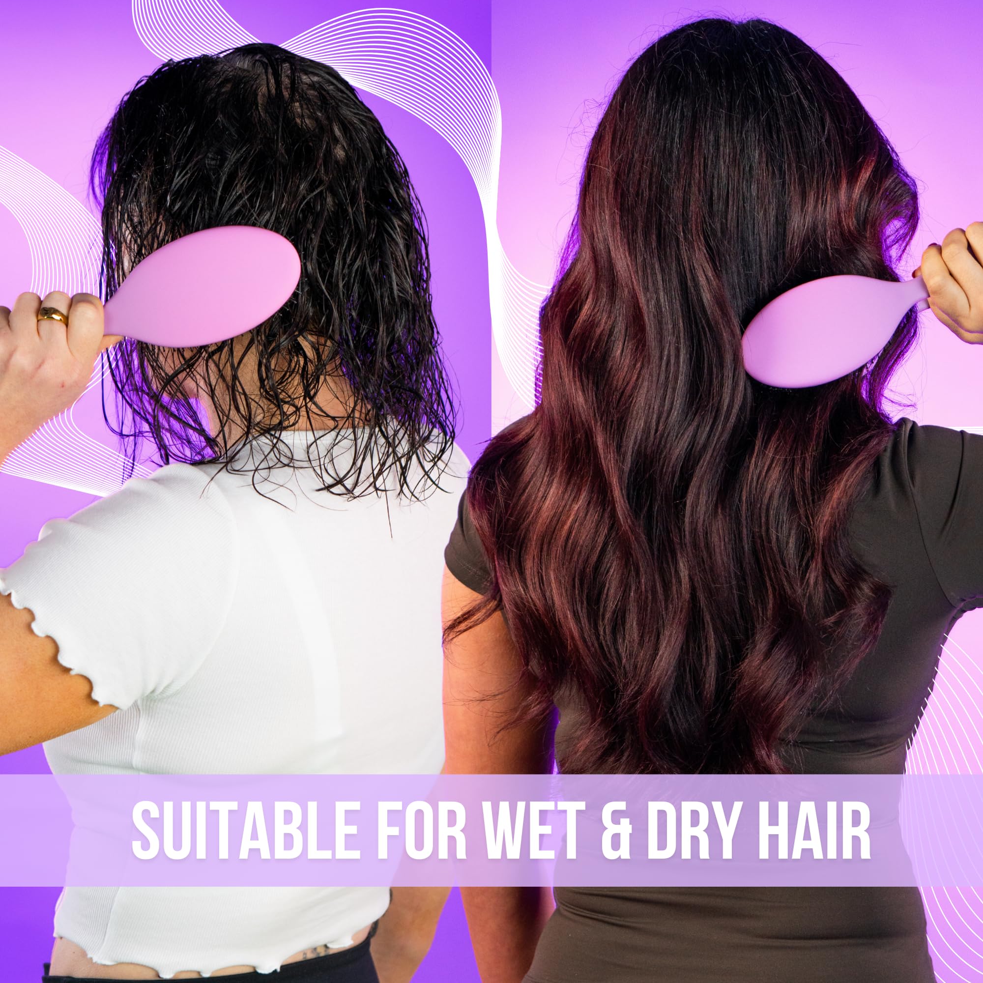 SimplyHair Ultimate Brush extension-friendly use on clip-in extensions for safe brushing.