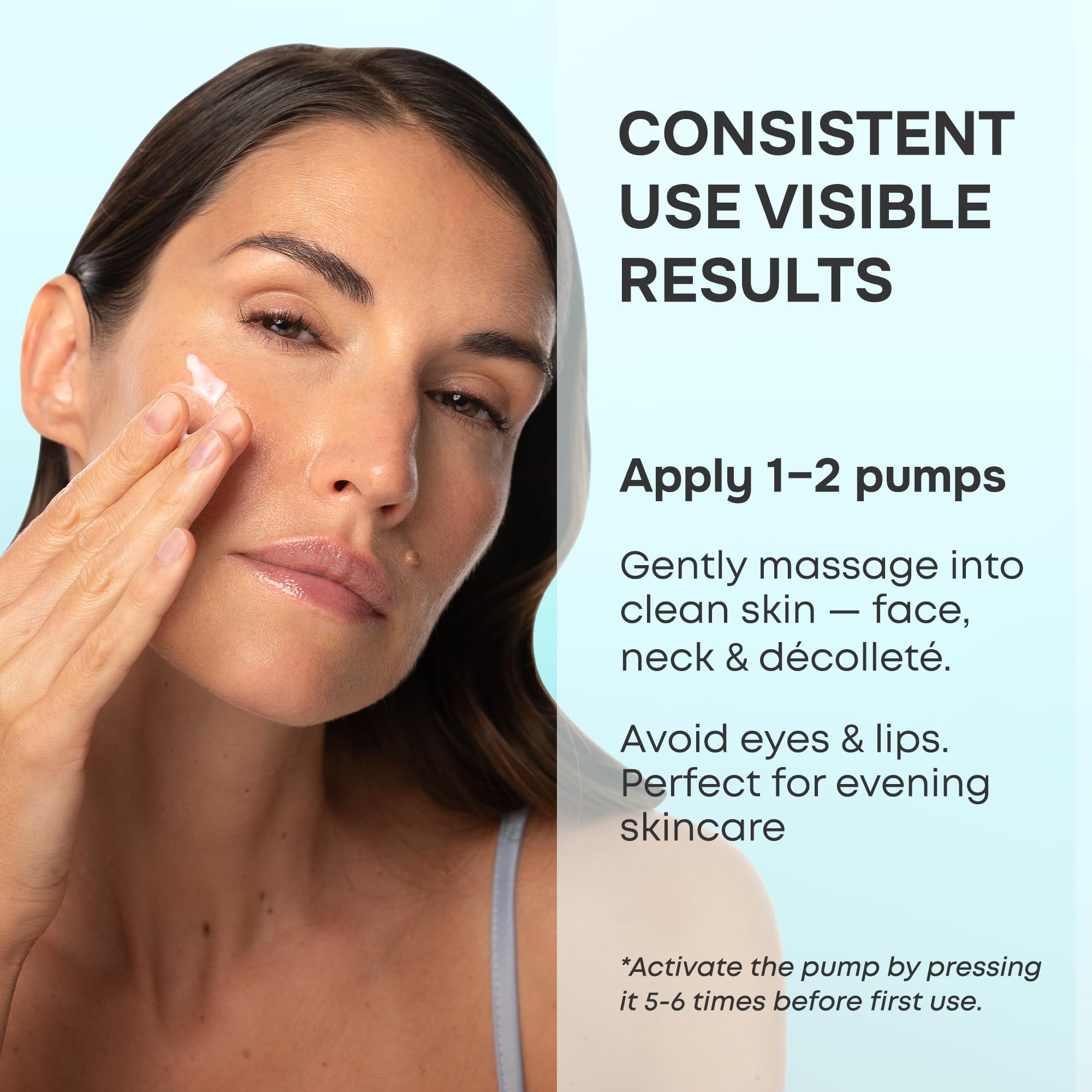 SimplyVital face-neck-decollete application demonstrates smooth glide for daily use