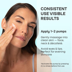 SimplyVital face-neck-decollete application demonstrates smooth glide for daily use