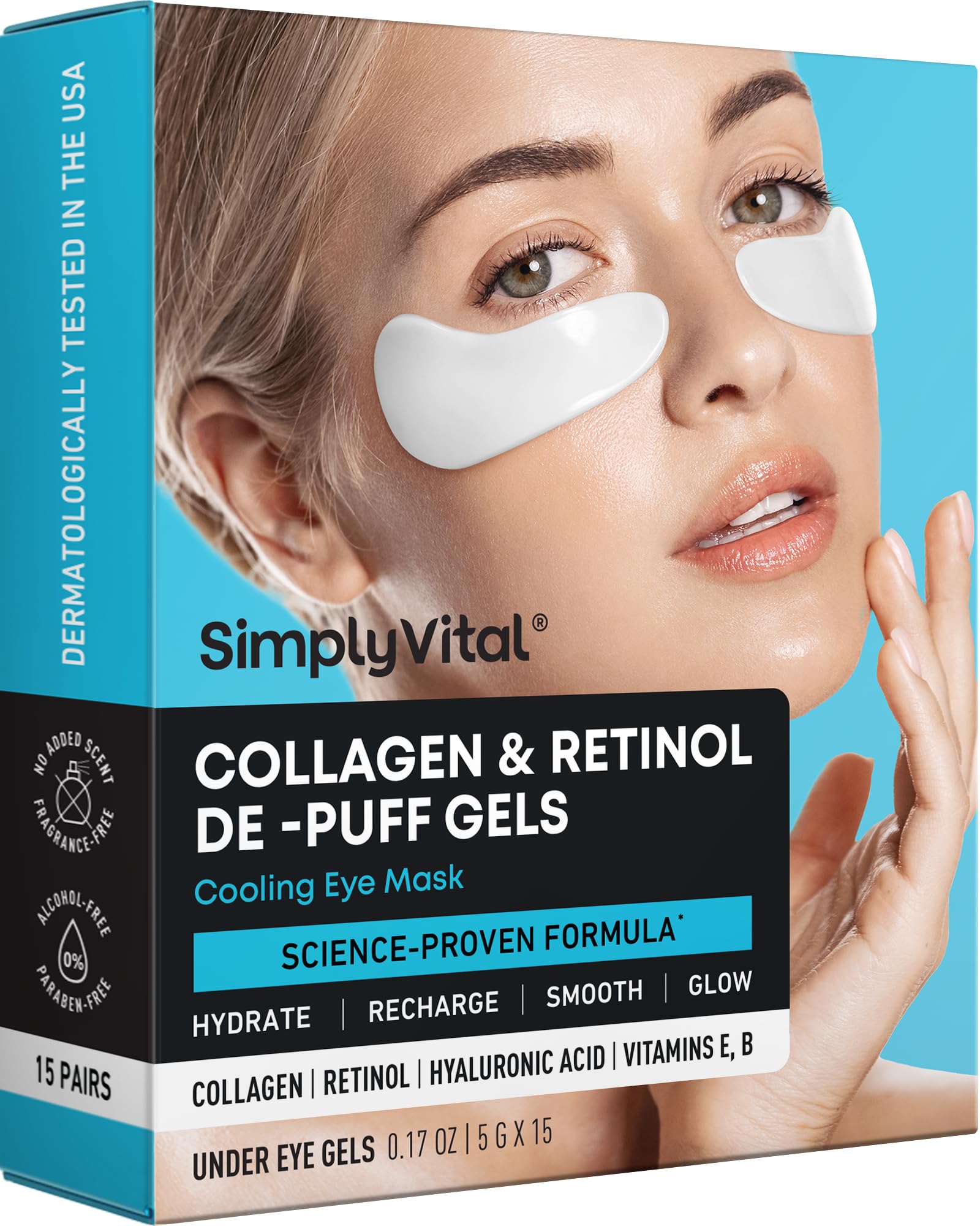 SimplyVital under-eye patches cooling application to reduce puffiness
