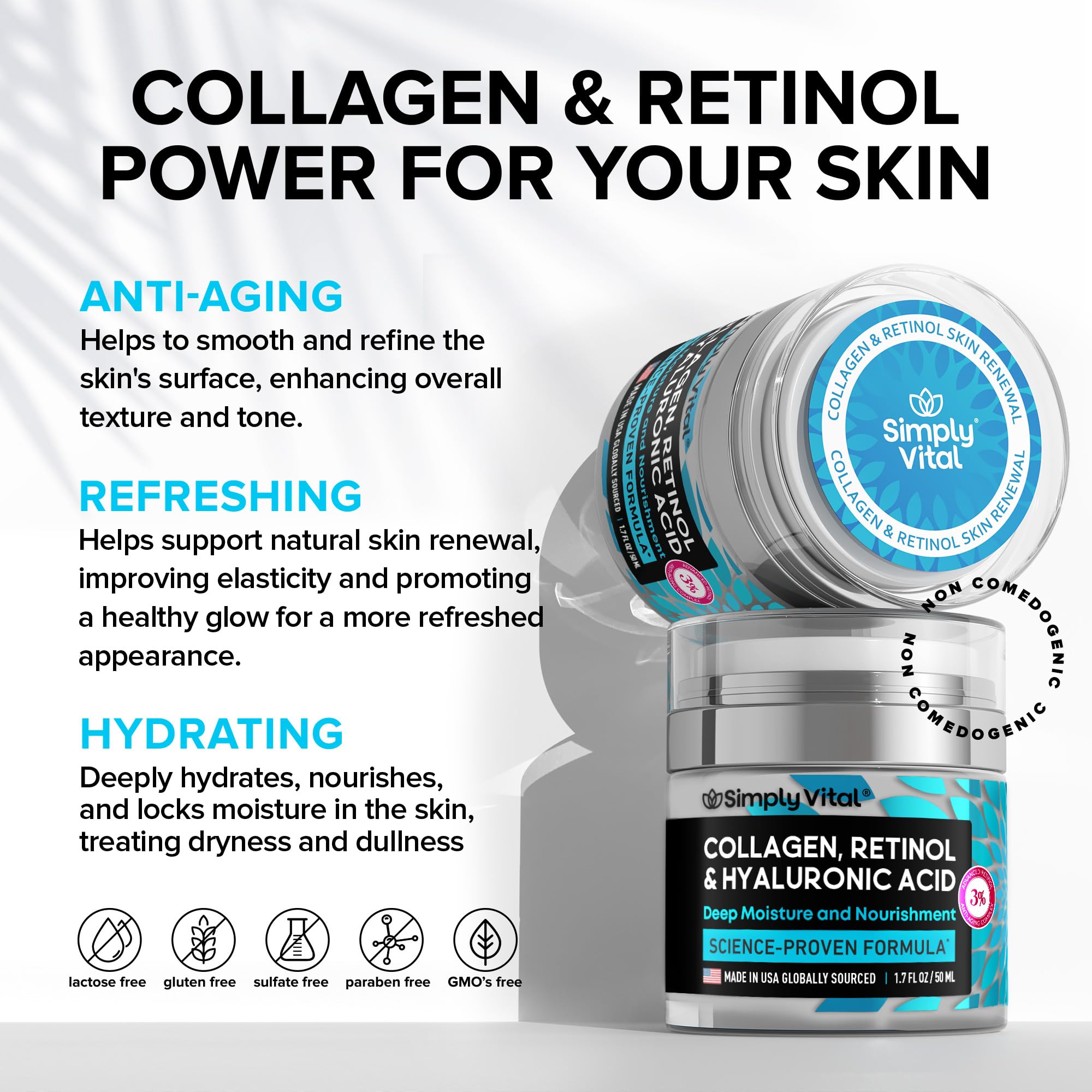 SimplyVital USA-made packaging emphasizing quality and care in skincare