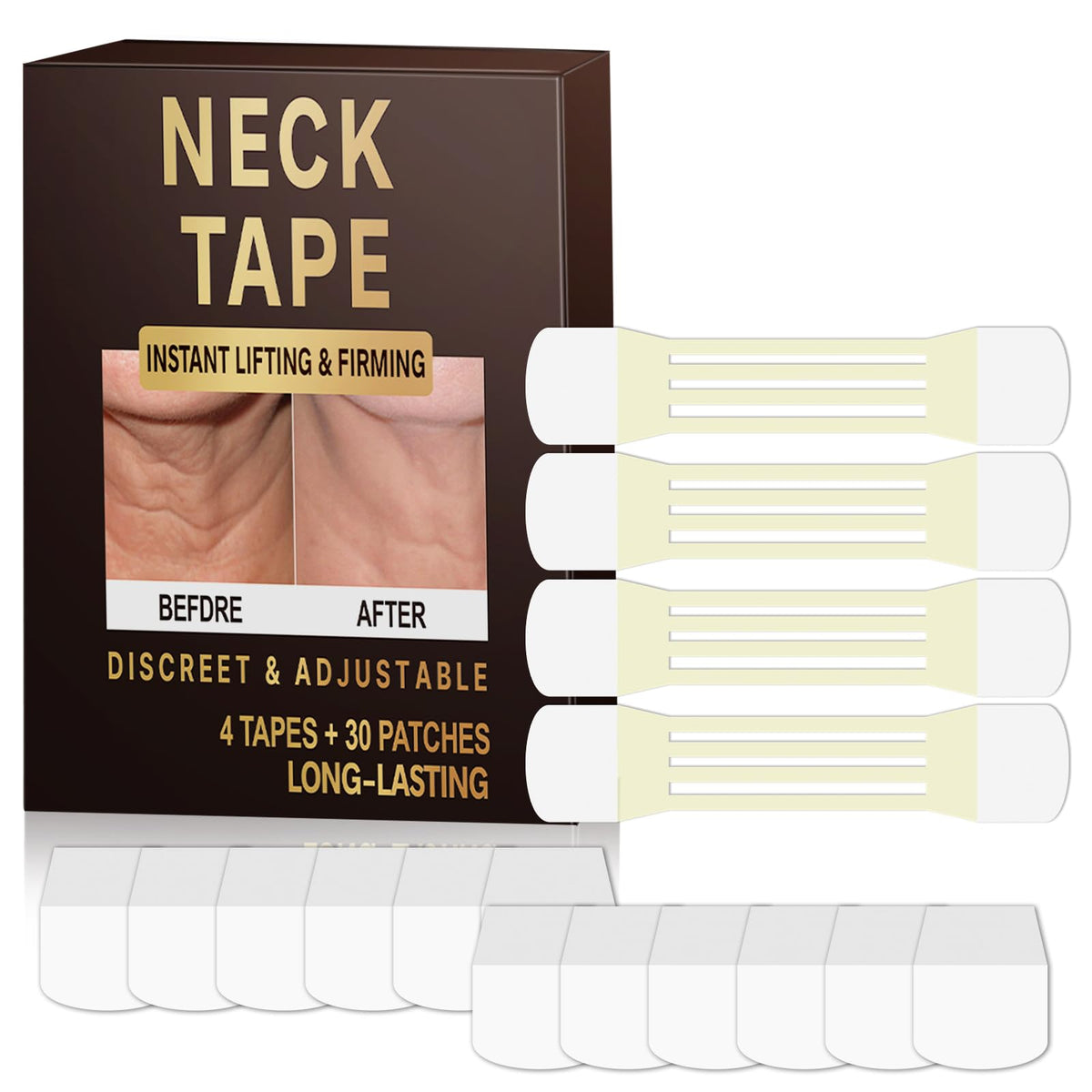 sinBron neck tape lifting invisible behind the neck for discreet lift.