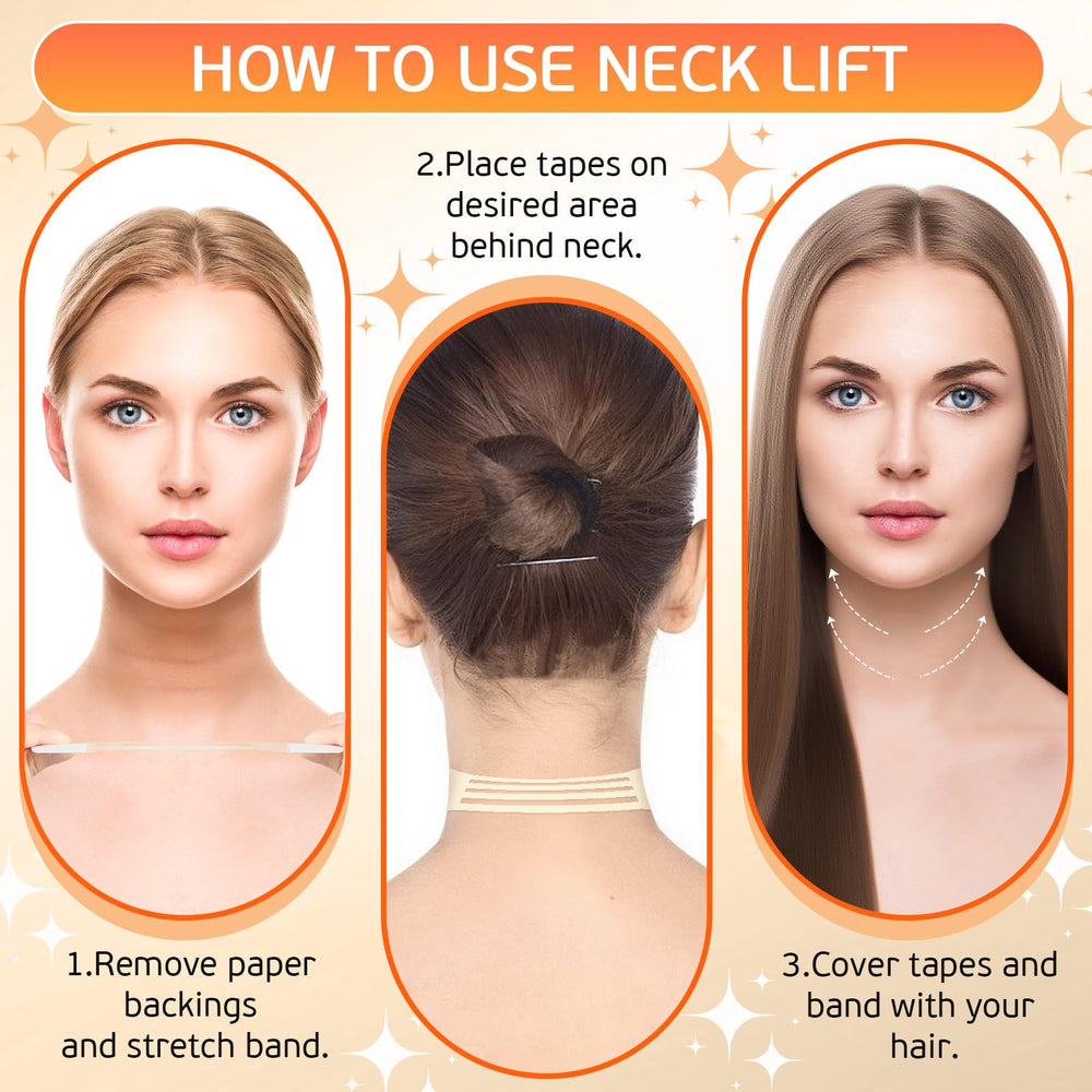 sinBron neck tape lifting invisible four elastic bands provide secure hold.