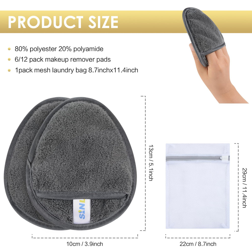 SINLAND microfiber pads washables detail shows durable reusable material