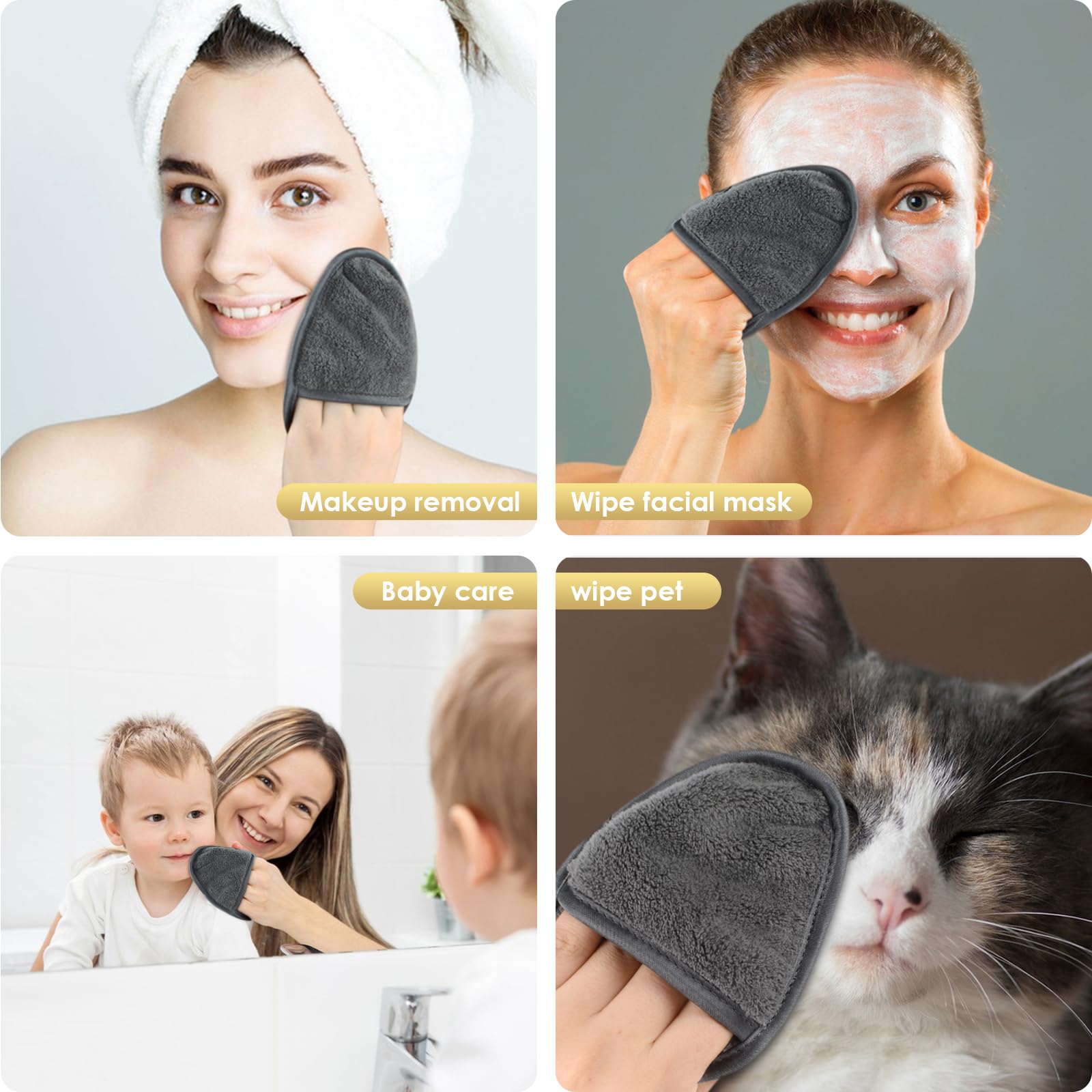 SINLAND reusable makeup remover pads soft fiber close-up showing plush, gentle cleansing