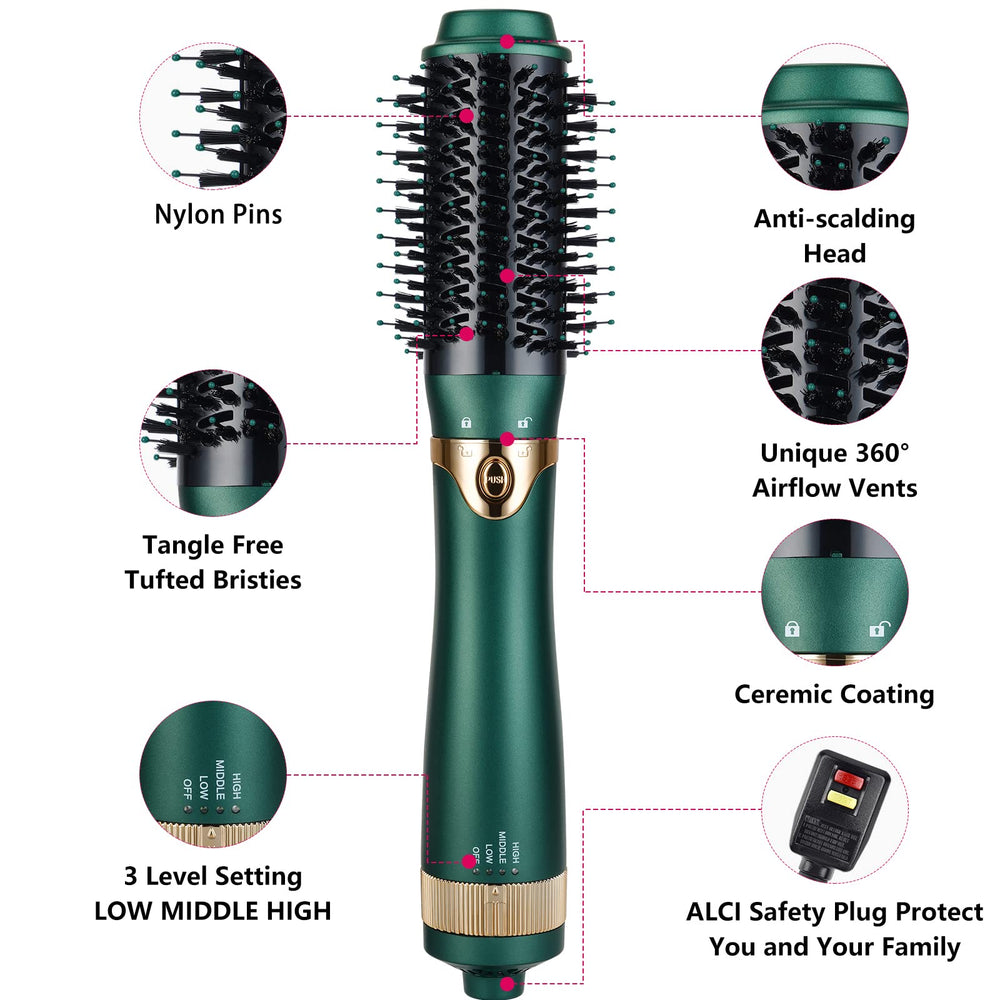 Sinperne 32mm brush head for straight and curl styles boosts volume.
