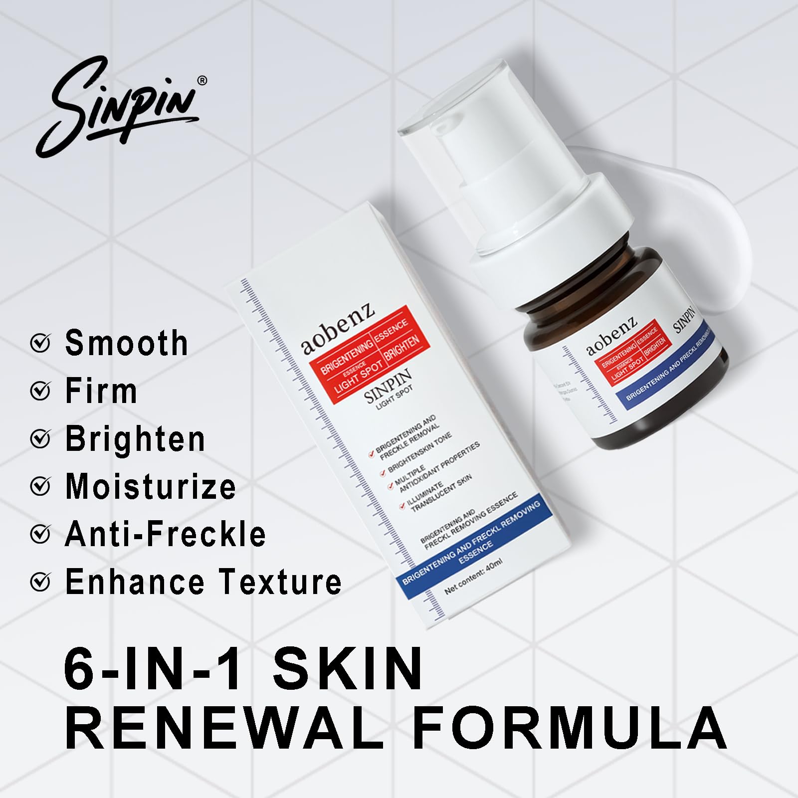 SINPIN aobenz application step highlights easy daily use for spot reduction