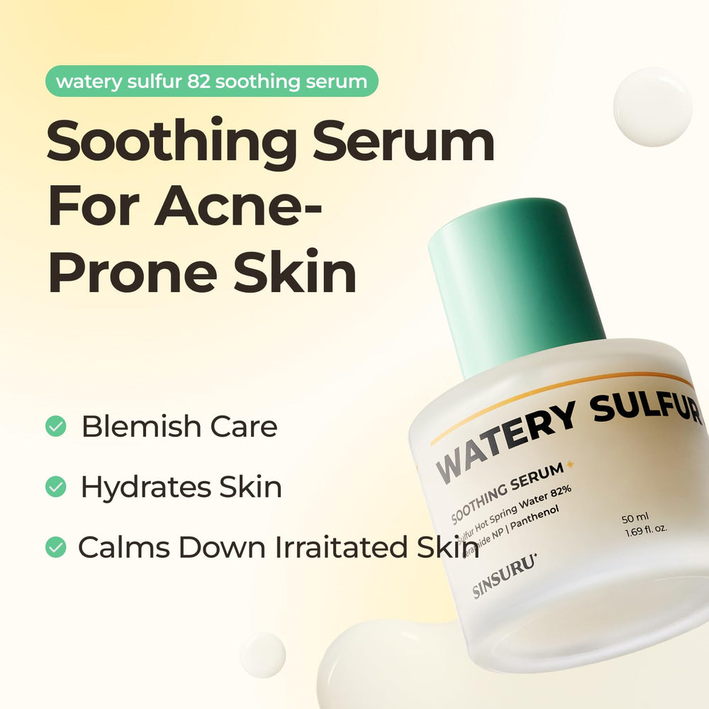 SINSURU Watery Sulfur 82 no-odor formula on bottle enables comfortable use