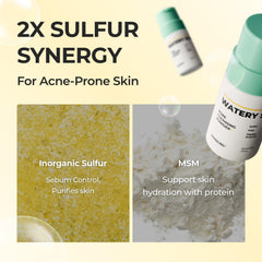 SINSURU Watery Sulfur Pore Cleansing Powder foam application on skin