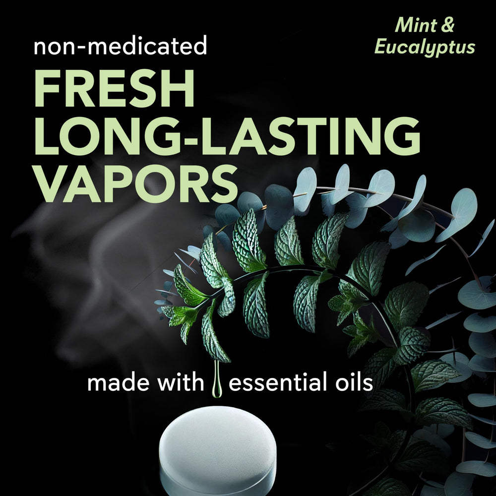 SinuCleanse steamer dissolving in shower releasing refreshing aroma