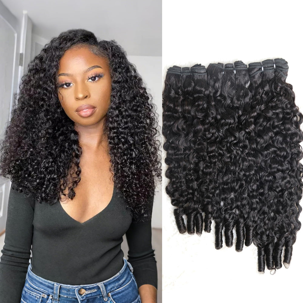 Sinuowei curly hair bundles 16-inch water wave for natural volume and quick styling