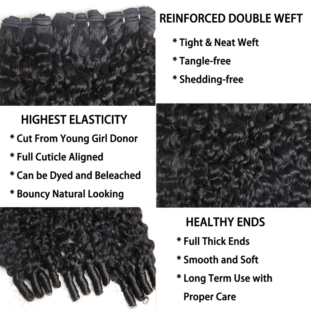 Sinuowei curly hair bundles 18-inch with spiral end for defined texture and versatile styling