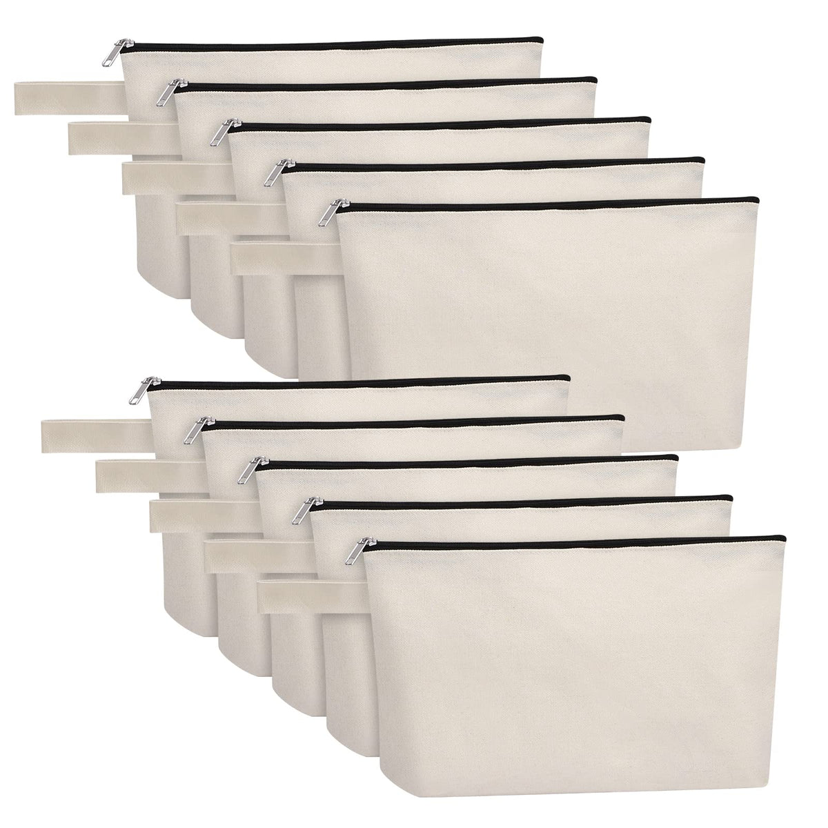 Sinzip cotton canvas makeup pouch bottom shows ample capacity for cosmetics on the go.