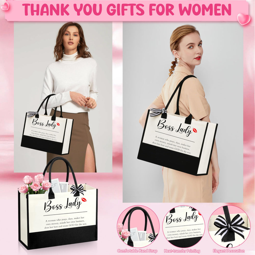 SiplyHaven Boss Lady tote bag showing durable canvas and ample space.