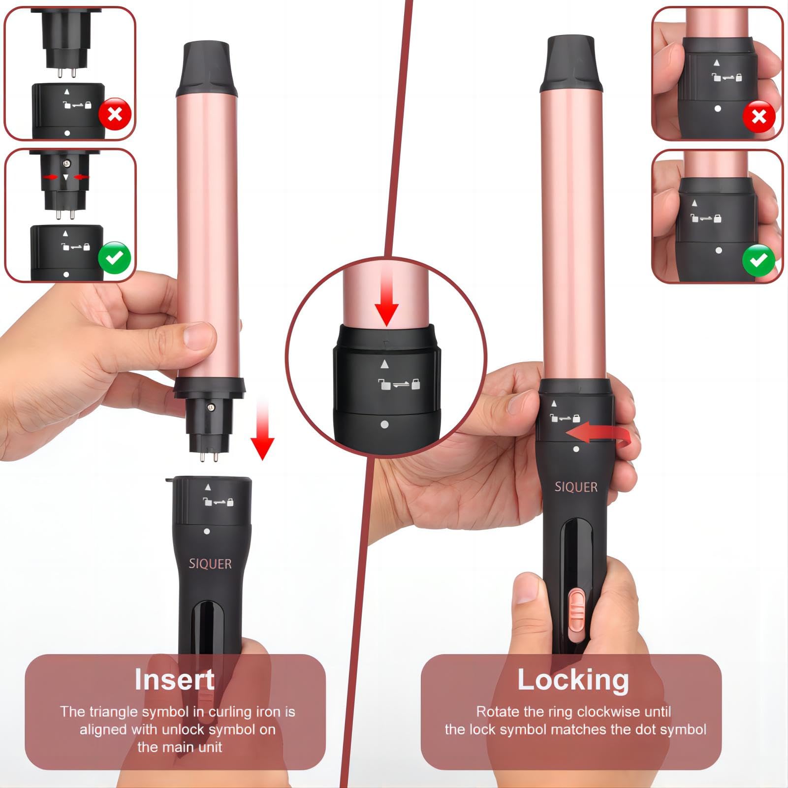 SIQUER 5 in 1 one-and-a-half-inch curling brush for easy beachy waves